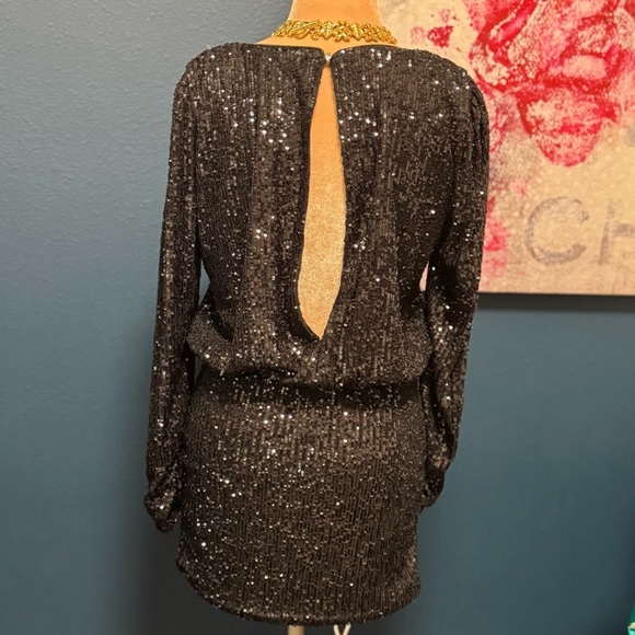 Love M Black Sequin Dress L - Picture 3 of 11